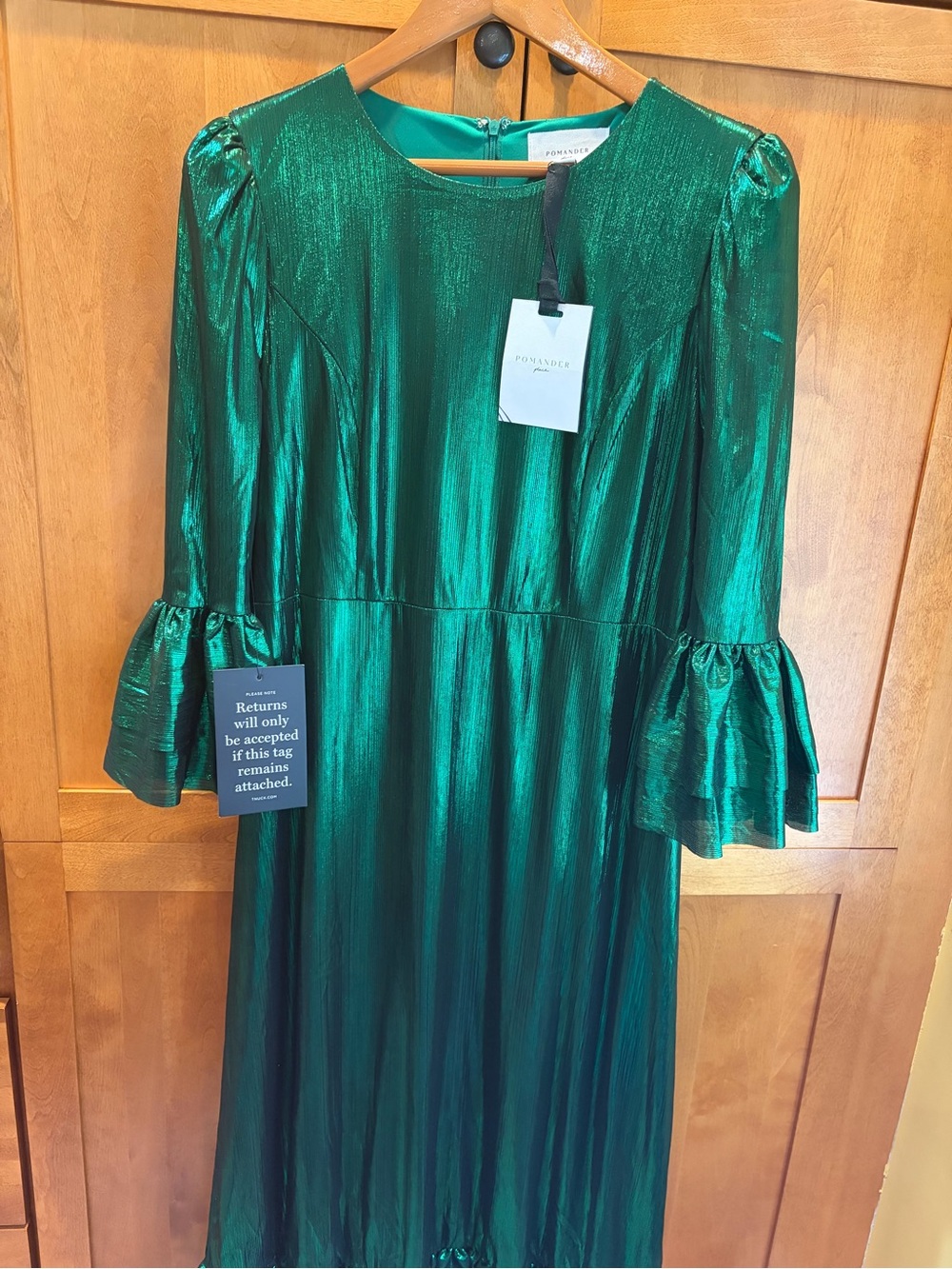 Pomander Place Tuckernut Emerald Green Midi Dress XL Brand New - Picture 5 of 12